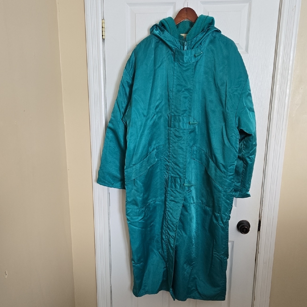 Teal Hooded Women's Coat